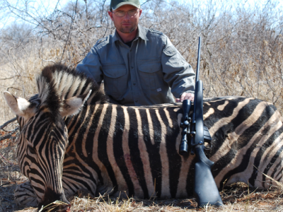 Author Steven M. Kendus with South African Zebra Stallion